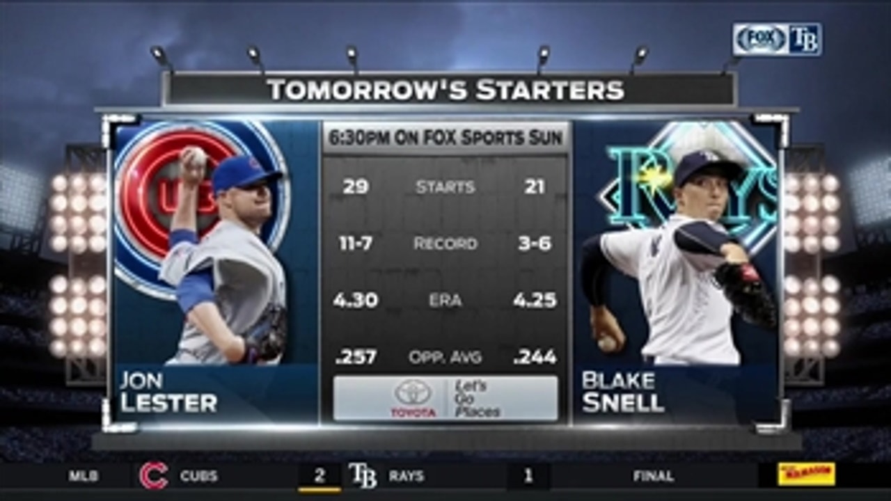 Lefties Blake Snell, Jon Lester square off in Rays-Cubs finale