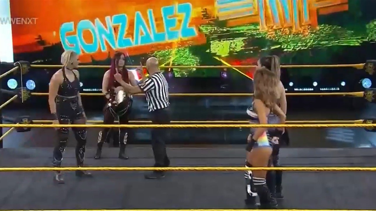NXT Women's Champion Io Shirai & Rhea Ripley take on Dakota Kai & Raquel Gonzalez