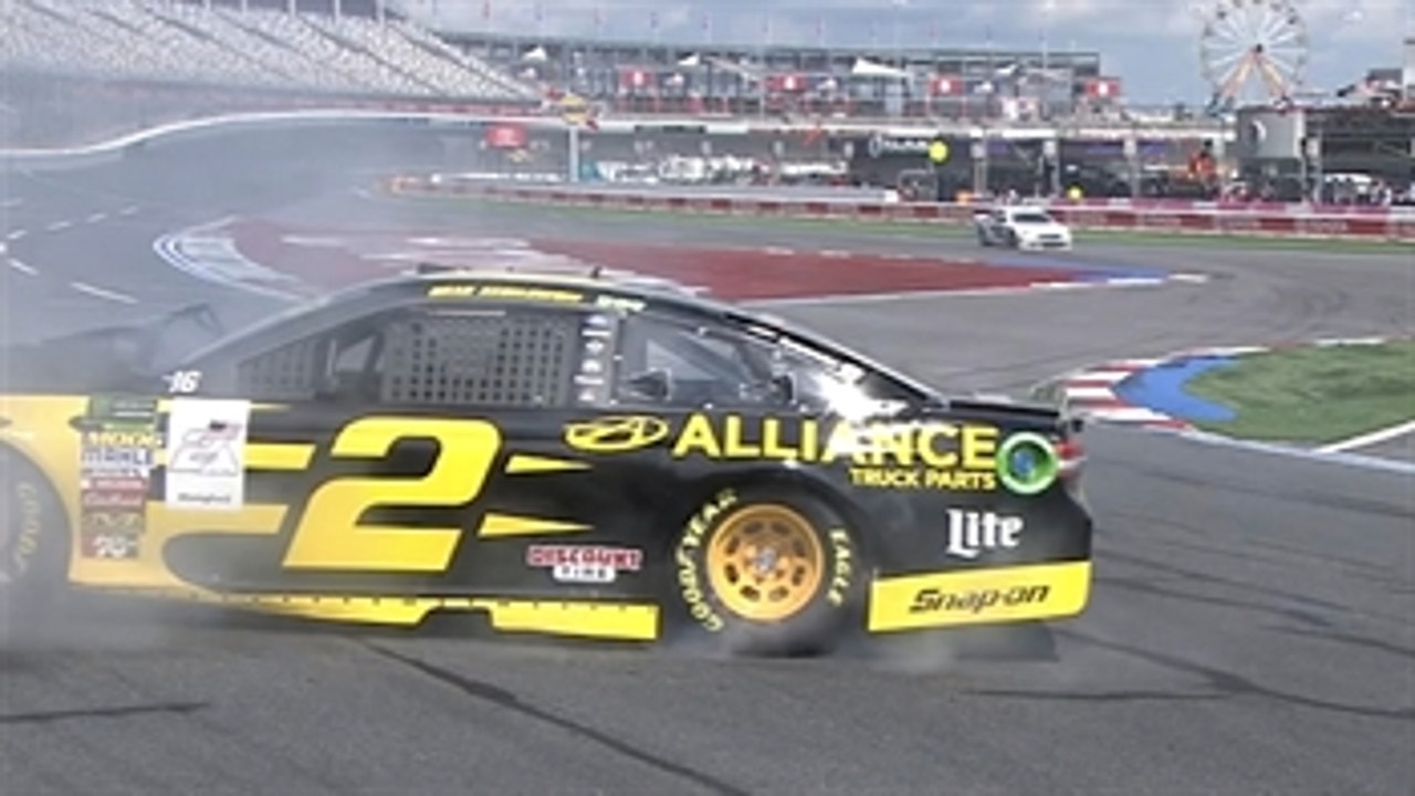 Brad Keselowski goes head-on into the wall during practice | 2018 CHARLOTTE ROVAL
