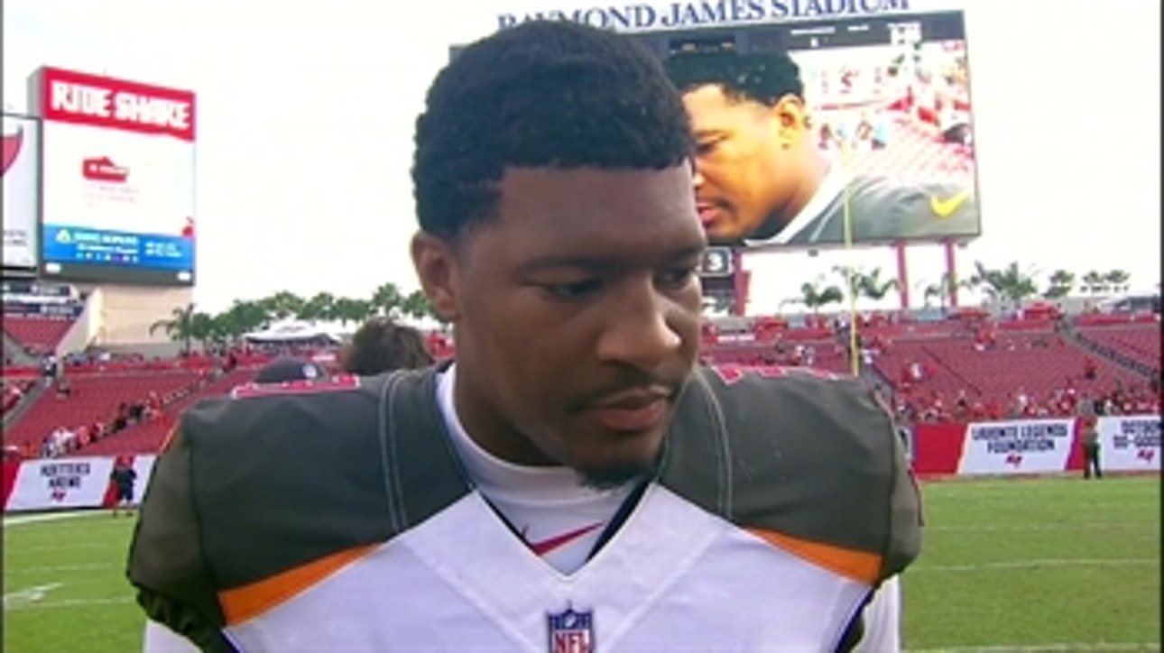 Jameis Winston tells Megan Olivi that the offense came out and executed at a high level in their win