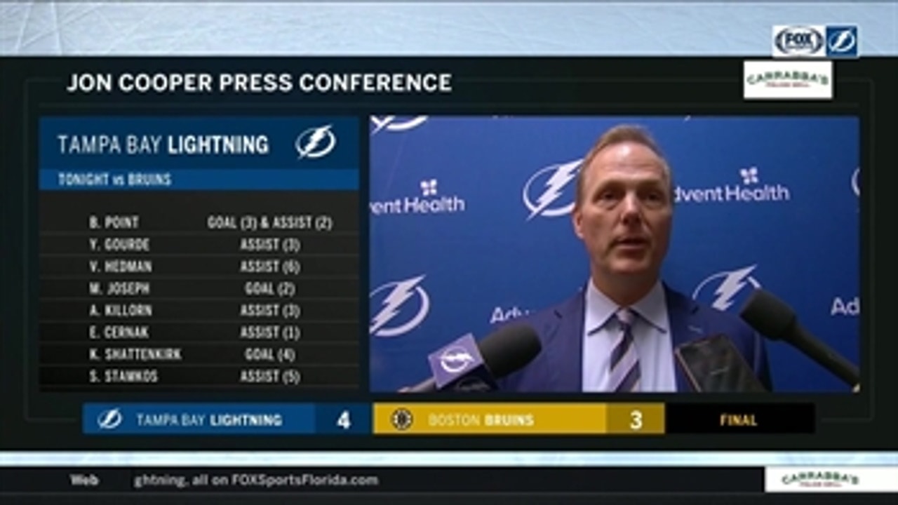 Jon Cooper on how Lightning attacked Bruins in shootout win