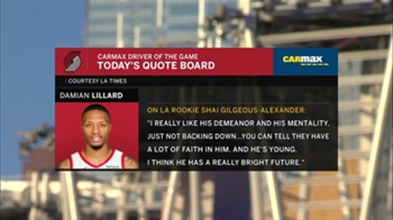 Clippers Rookie Gilgeous-Alexander impresses fellow NBA players