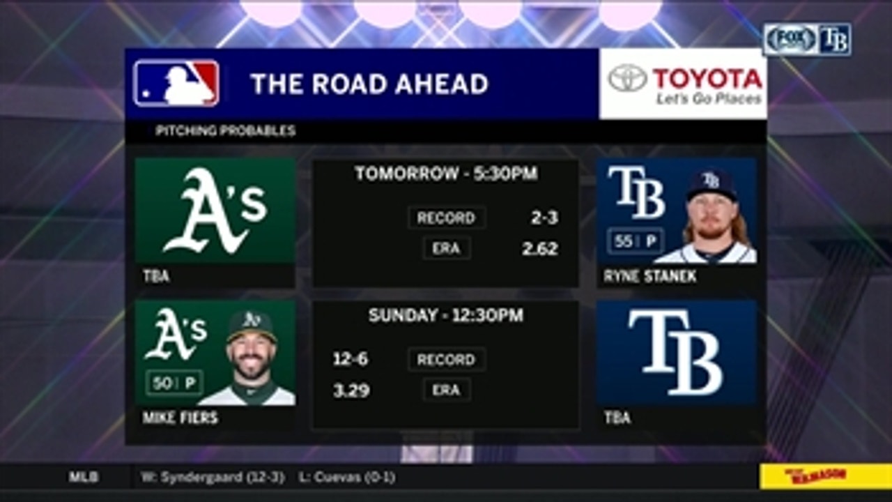 Ryne Stanek starts pivotal Game 2 for Rays against A's