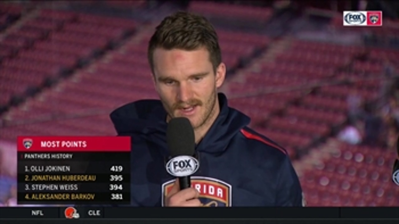 Jonathan Huberdeau talks Panthers' back-to-back wins, moving into 2nd in franchise scoring