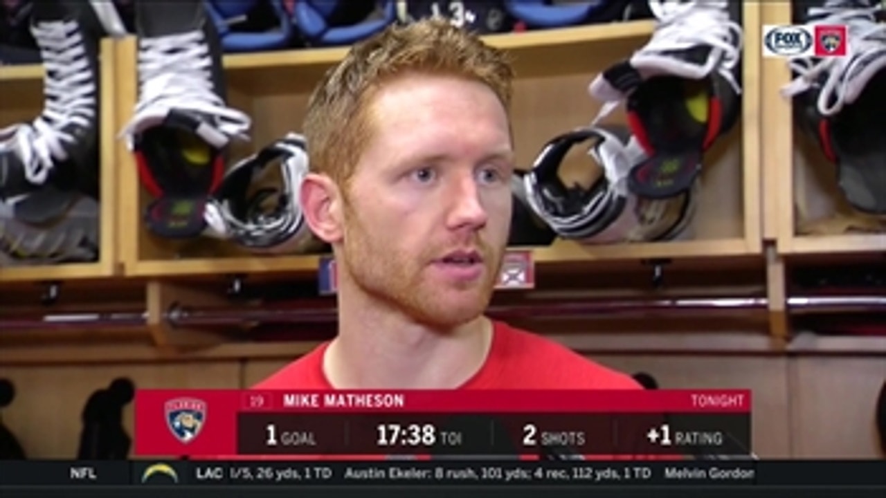 Panthers D Mike Matheson: 'I really think we're coming together as a team'