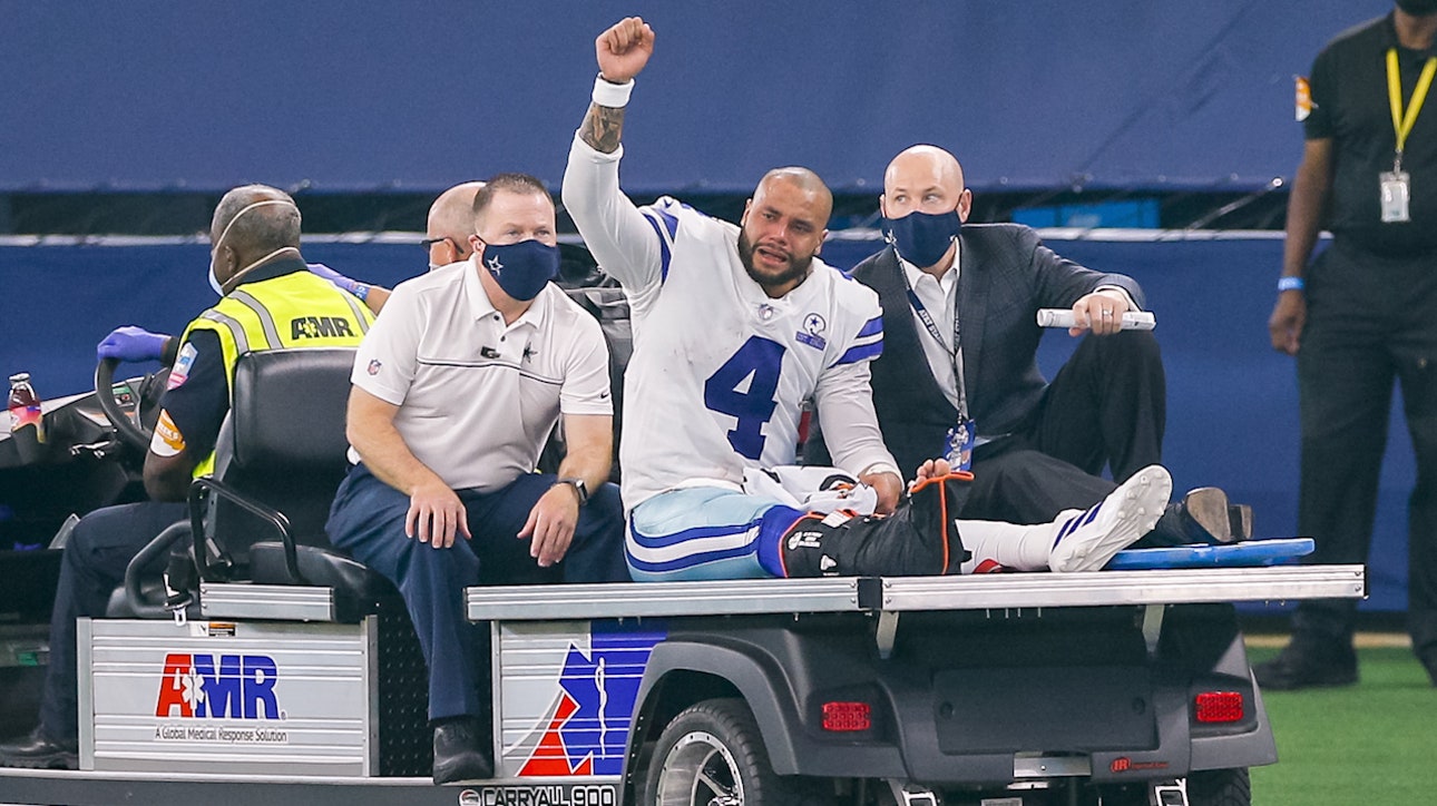 Michael Vick reacts & relates to devastation of Dak after season-ending injury in Cowboys v. Giants ' FIRST THINGS FIRST