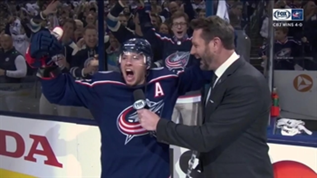 Cam Atkinson fires up Nationwide Arena crowd: "This one's for you guys!"