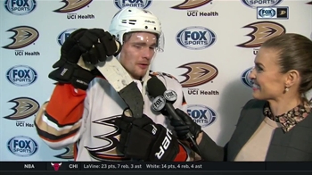 Sam Steel reacts after netting game winner in OT