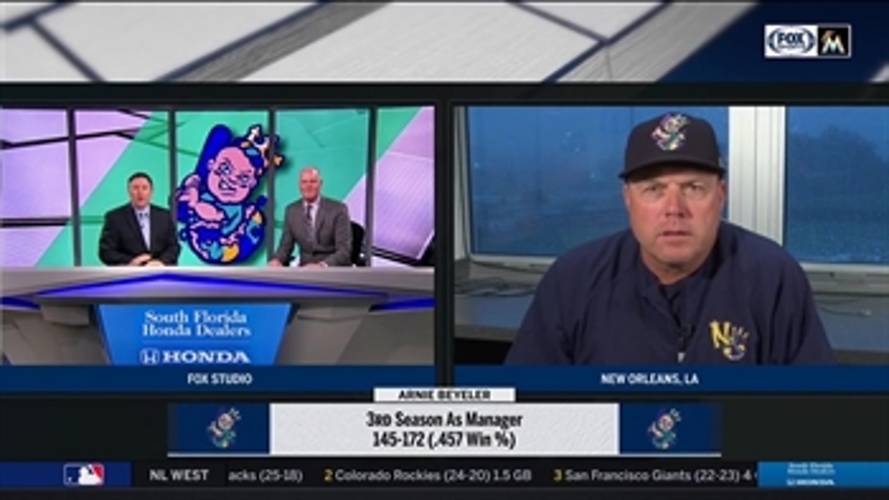 Marlins AAA affiliate manager Arnie Beyeler  chats about New Orleans Baby Cakes' progress
