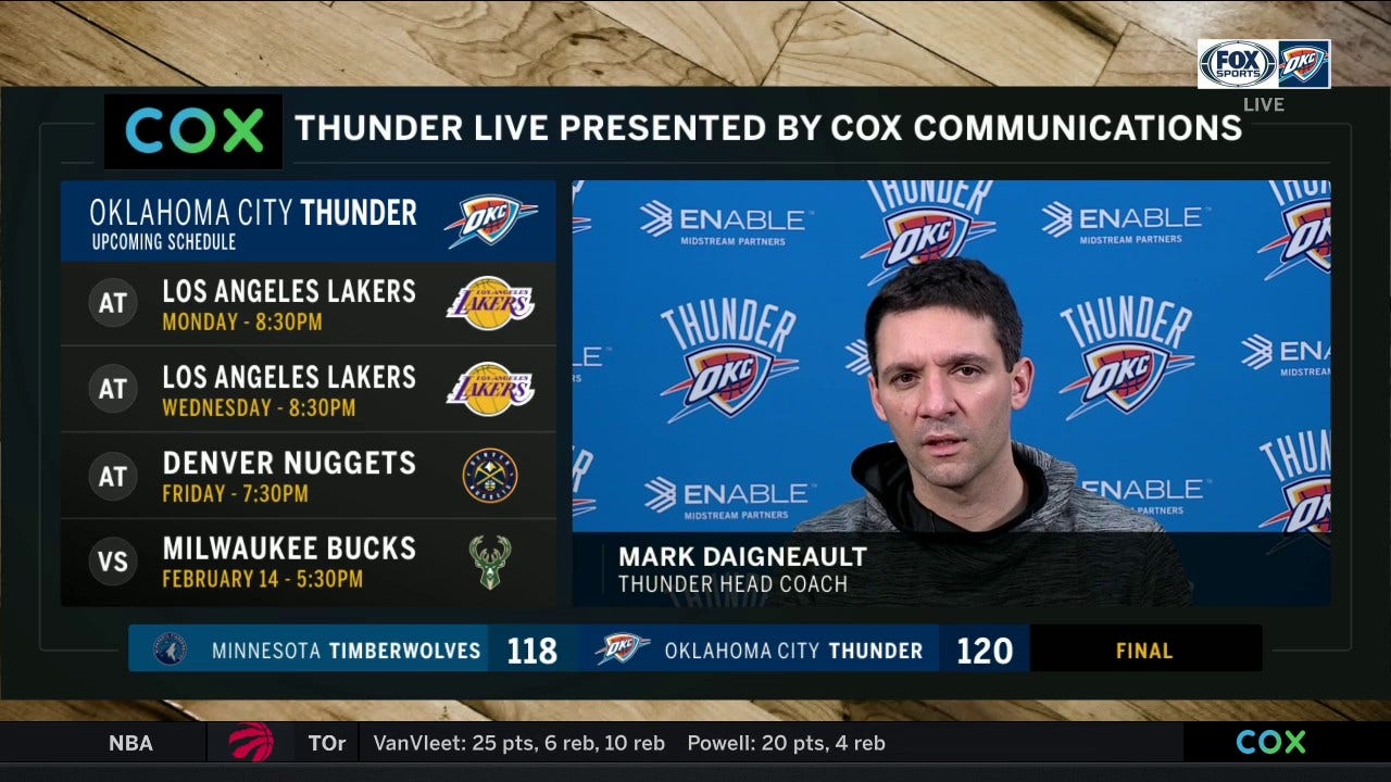 Mark Daigneault: 'We really shared it and I thought we played the right way'