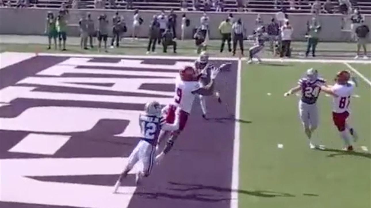 Jonathan Adams Jr. gives Arkansas State a 35-31 lead over K-State with this third touchdown