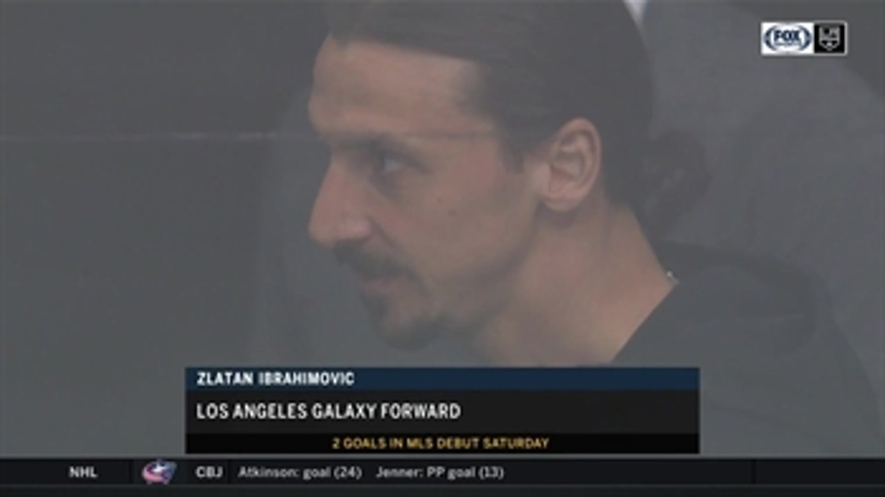Zlatan Ibrahimovic takes to the ice to support the LA Kings