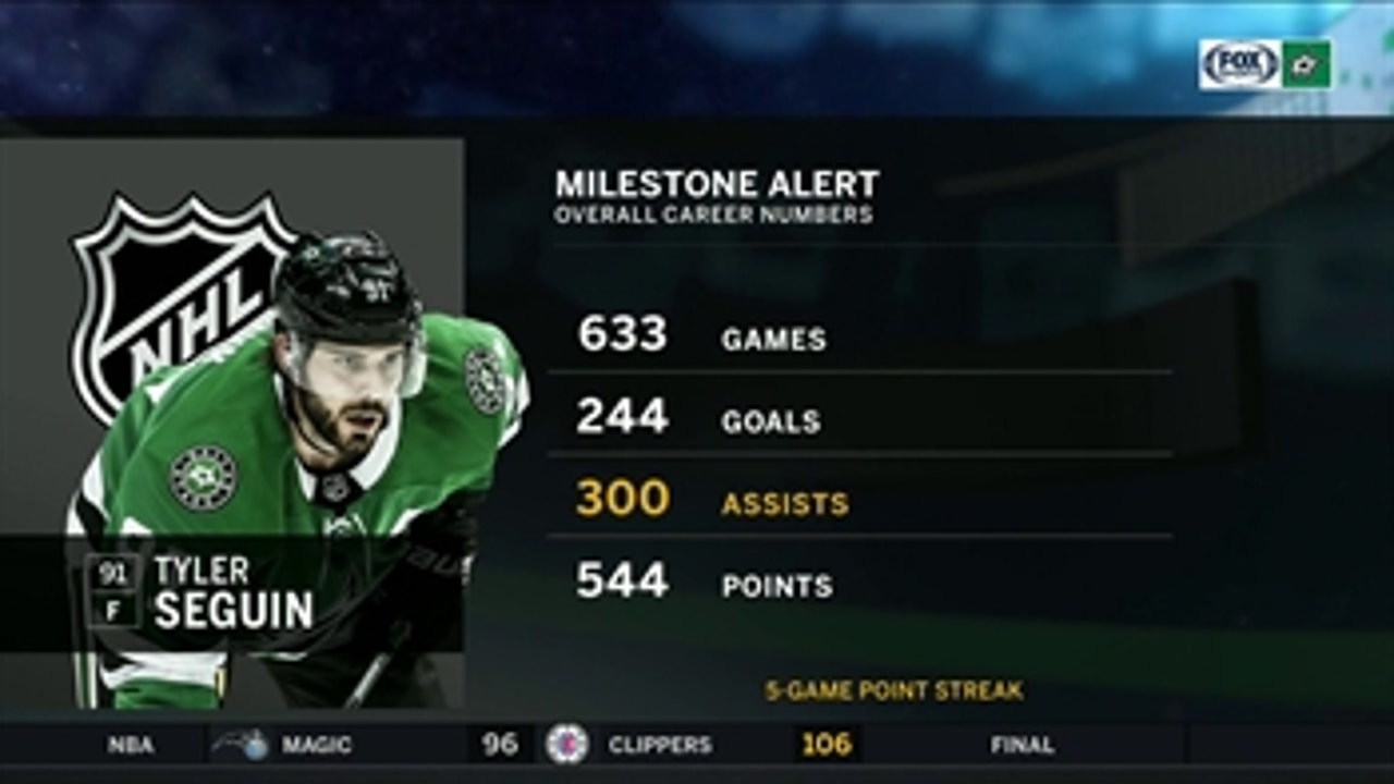 Seguin reaches 300 career assists ' Stars Live