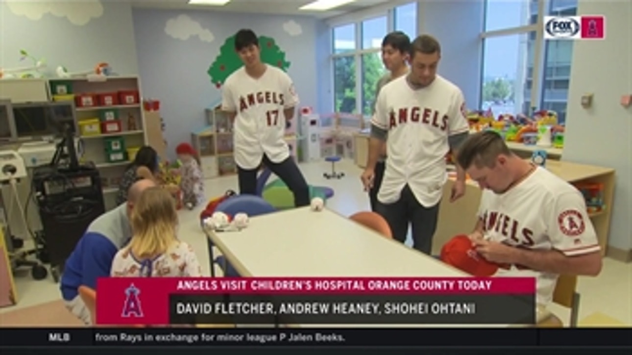 Kids teach Shohei Ohtani how to play board games on Angels surprise visit to CHOC