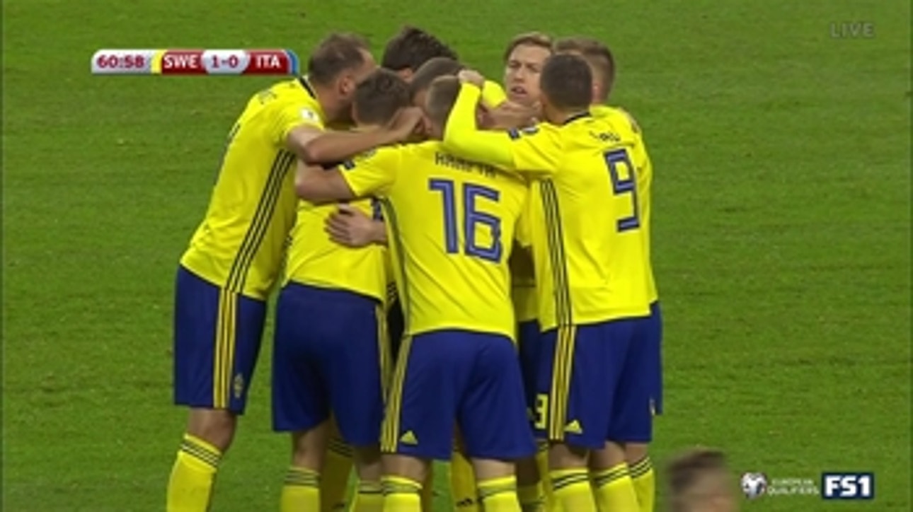 Jakob Johansson scores for Sweden against Italy | 2017 UEFA World Cup Qualifying Highlights