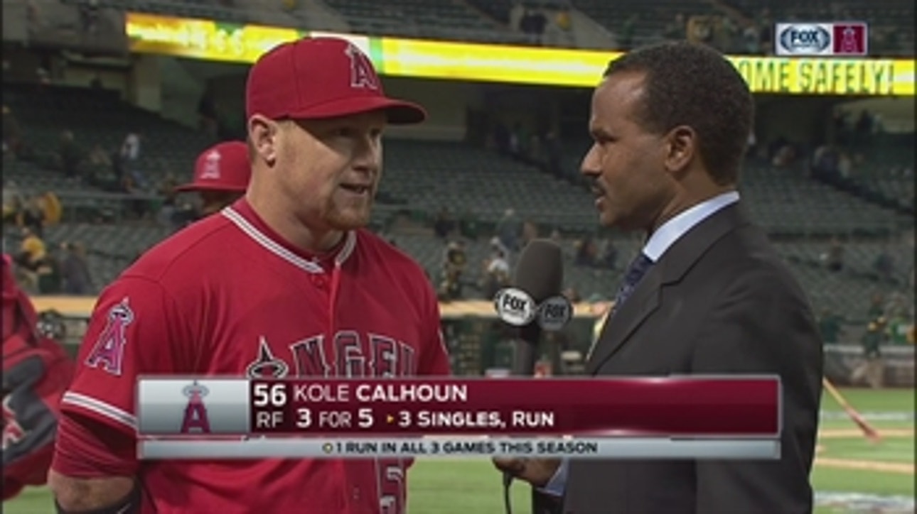 Kole Calhoun gets trio of hits for Angels in blanking of Oakland