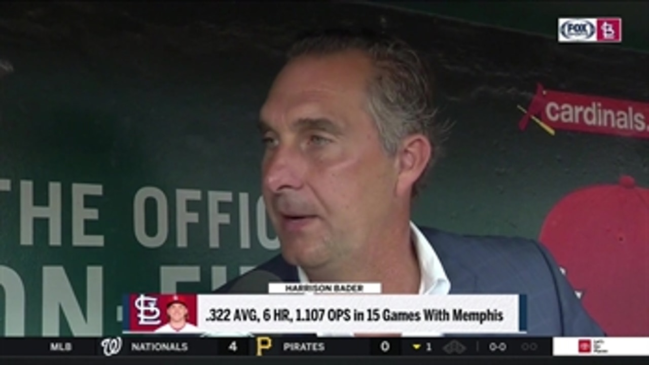 Mozeliak on Bader: 'He's gone down there and gotten his swing back'