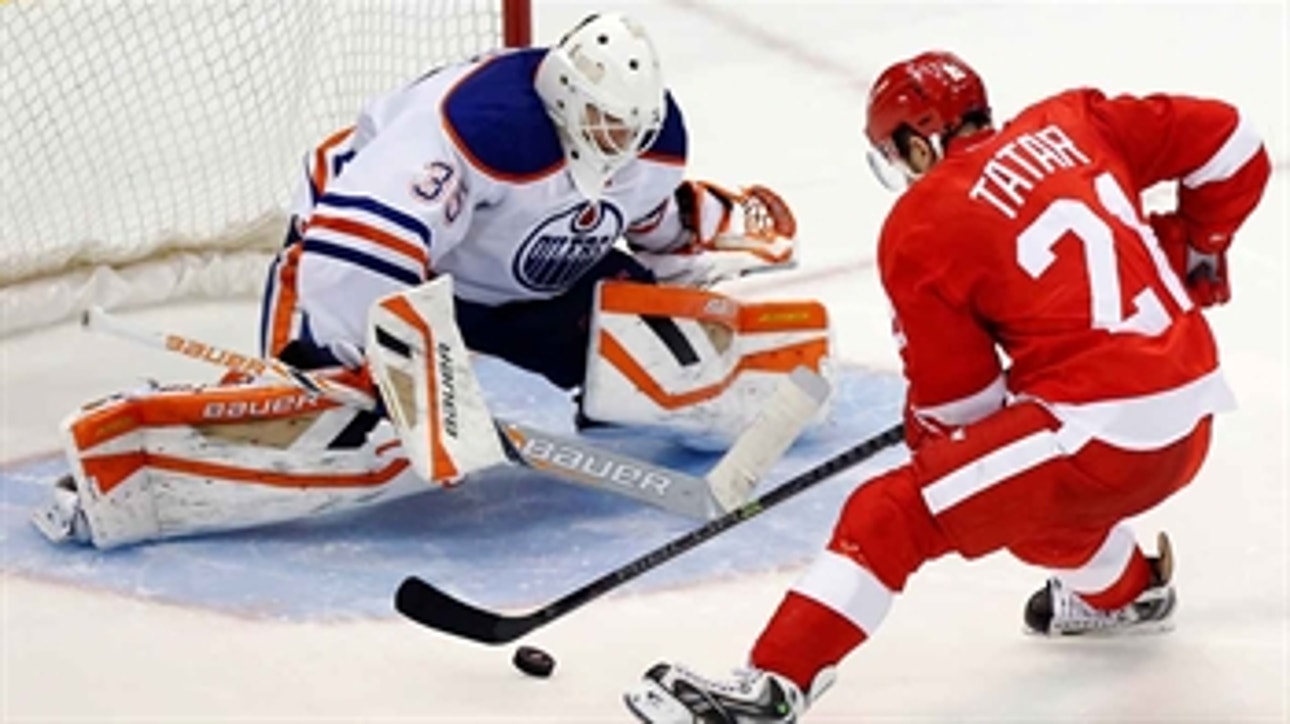 Tatar nets game-winner in SO, Red Wings defeat Oilers