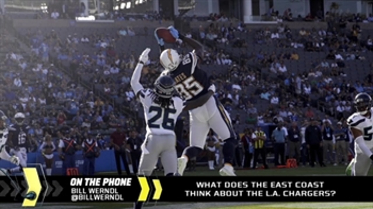 How are the Chargers viewed on the east coast?