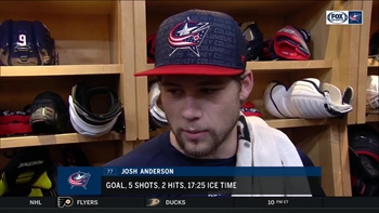 Josh Anderson tied for the team lead in goals at 6 after the loss to Detroit