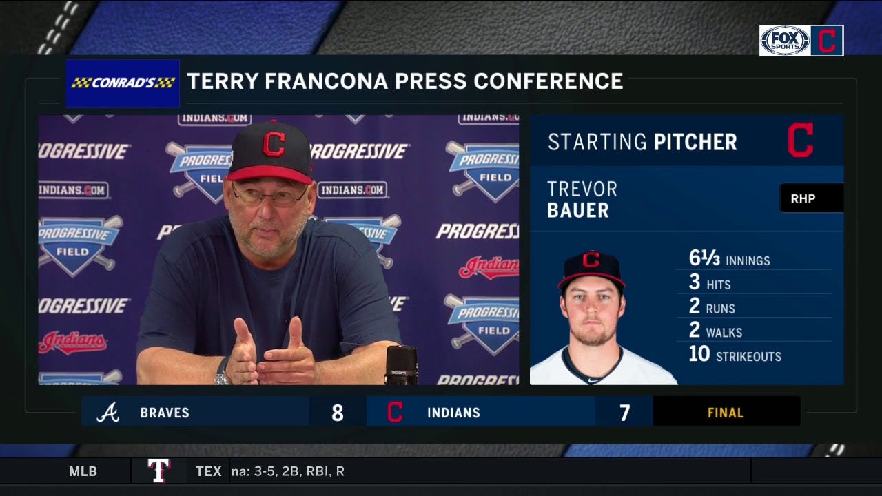 Tito on Bauer's solid outing, bullpen falling behind in Game 2