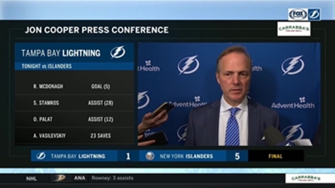 Jon Cooper on playing from behind, Victor Hedman's injury status after loss to Islanders
