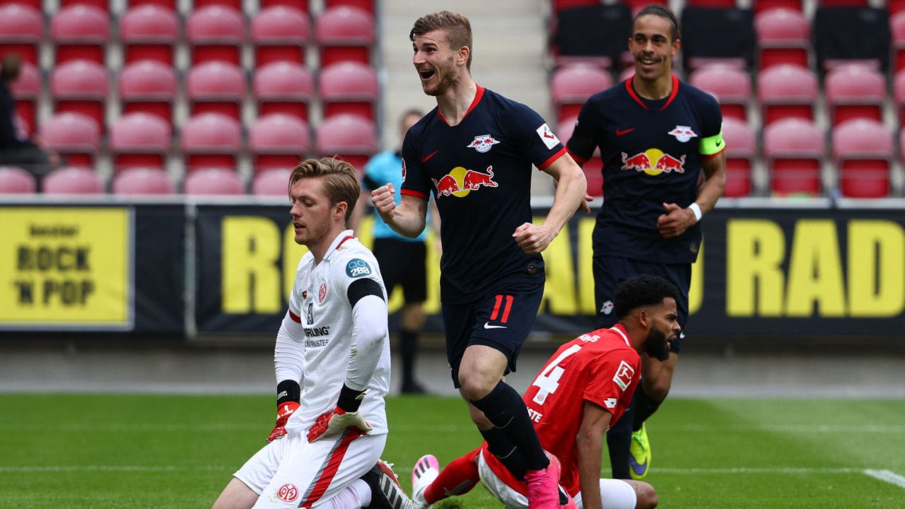 Timo Werner's hat-trick gives RB Leipzeig a 5-0 victory against FSV Mainz 05