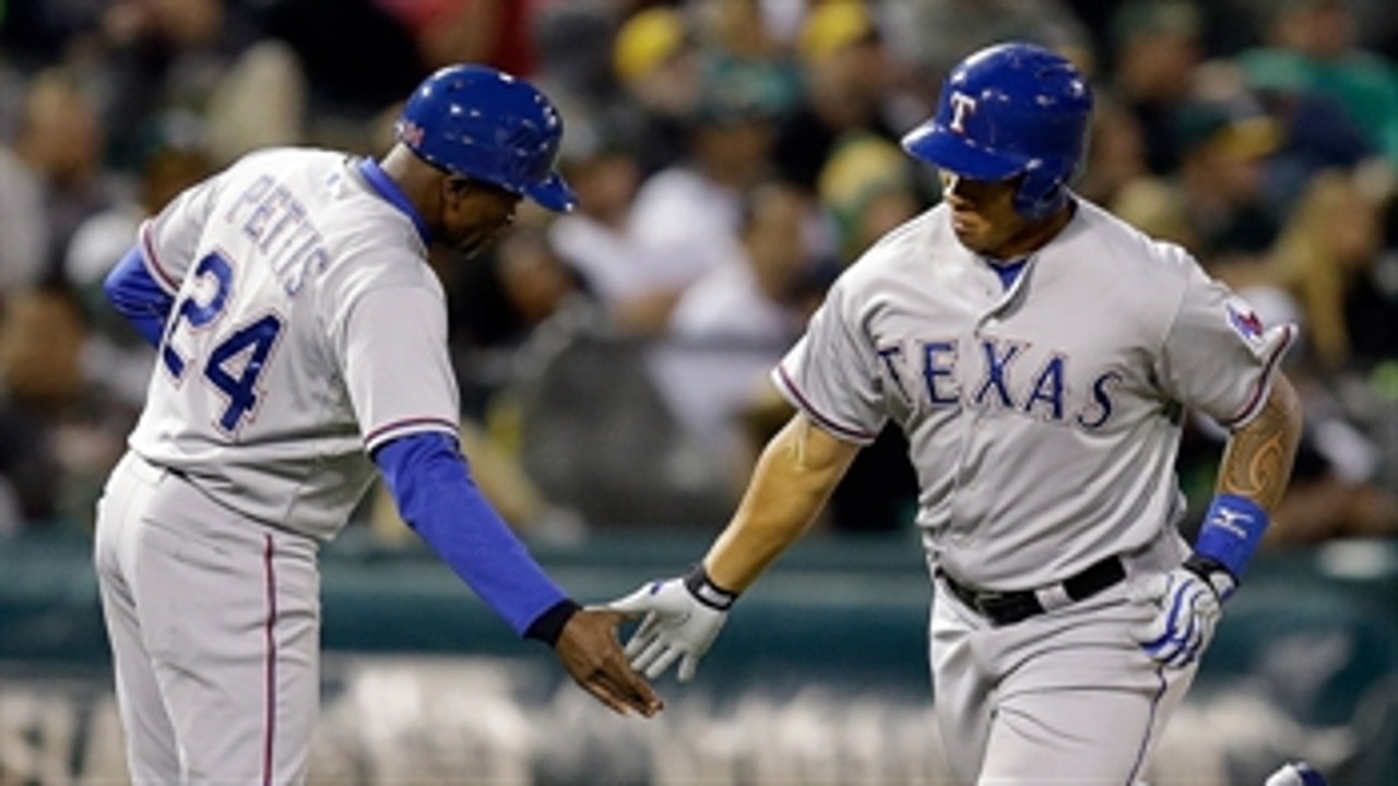 Rangers' bats come alive in win over A's