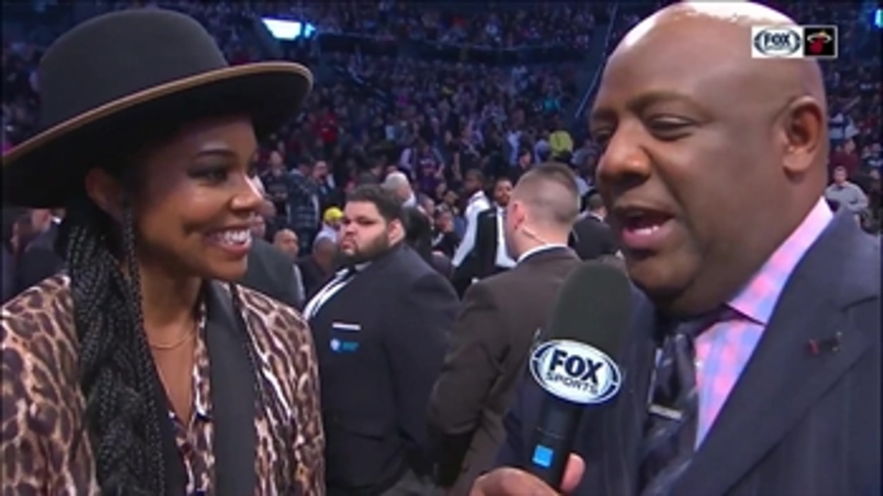 Gabrielle Union was all smiles for the final NBA game of her husband, Dwyane Wade