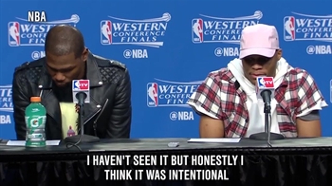 Russell Westbrook definitely thinks Draymond Green's groin kick was intentional