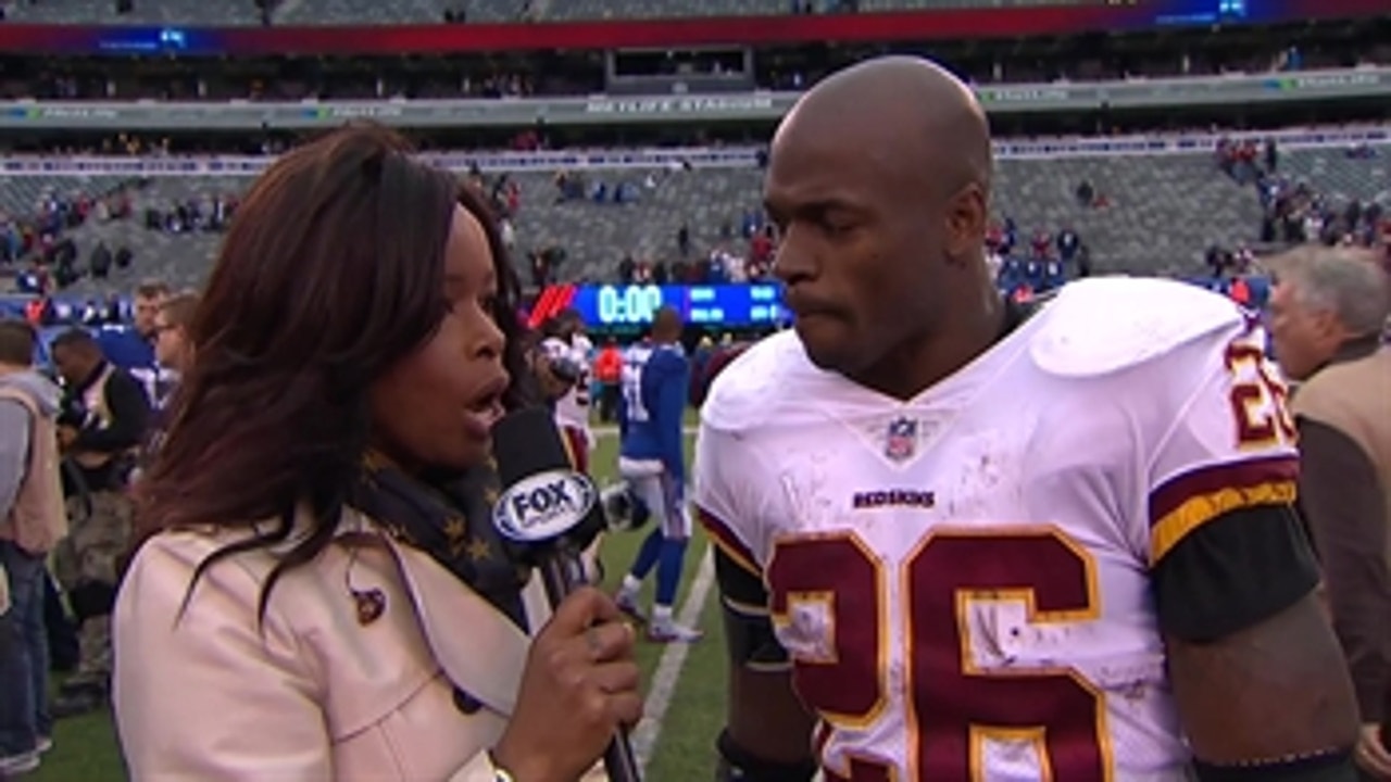 Adrian Peterson talks about his massive game against the New York Giants
