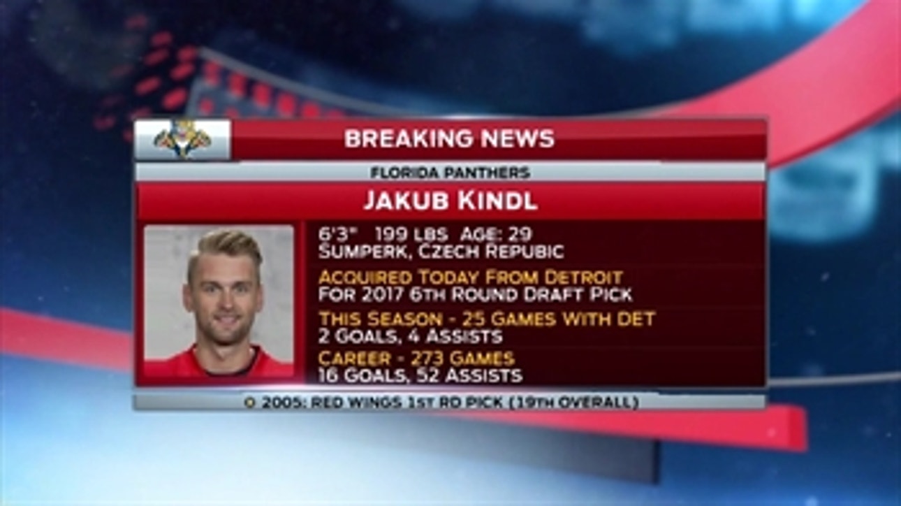 Panthers add to defense, trade for Jakub Kindl