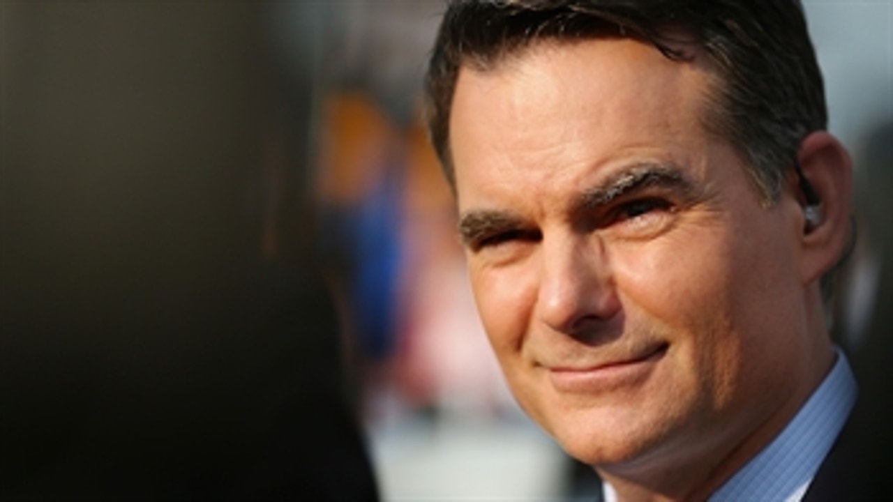 Jeff Gordon reacts to being voted into the NASCAR Hall of Fame