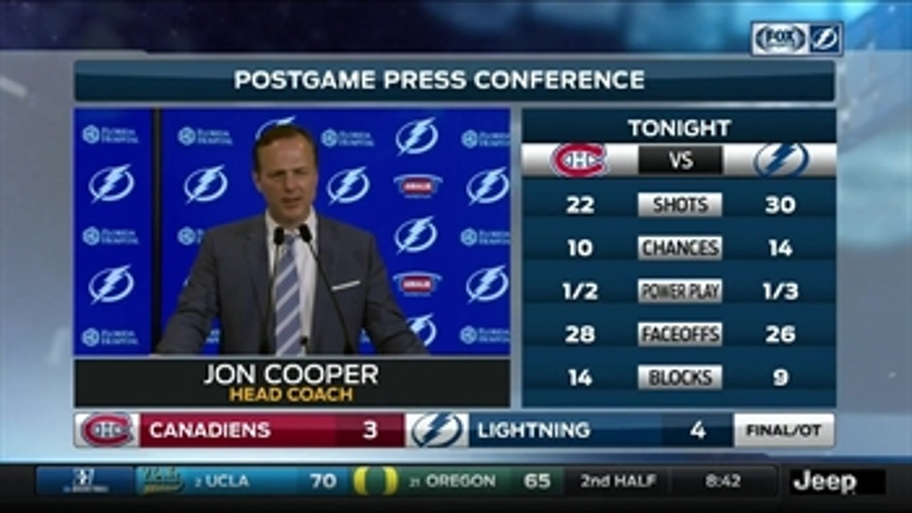 Jon Cooper -- Lightning vs. Canadiens postgame press conference