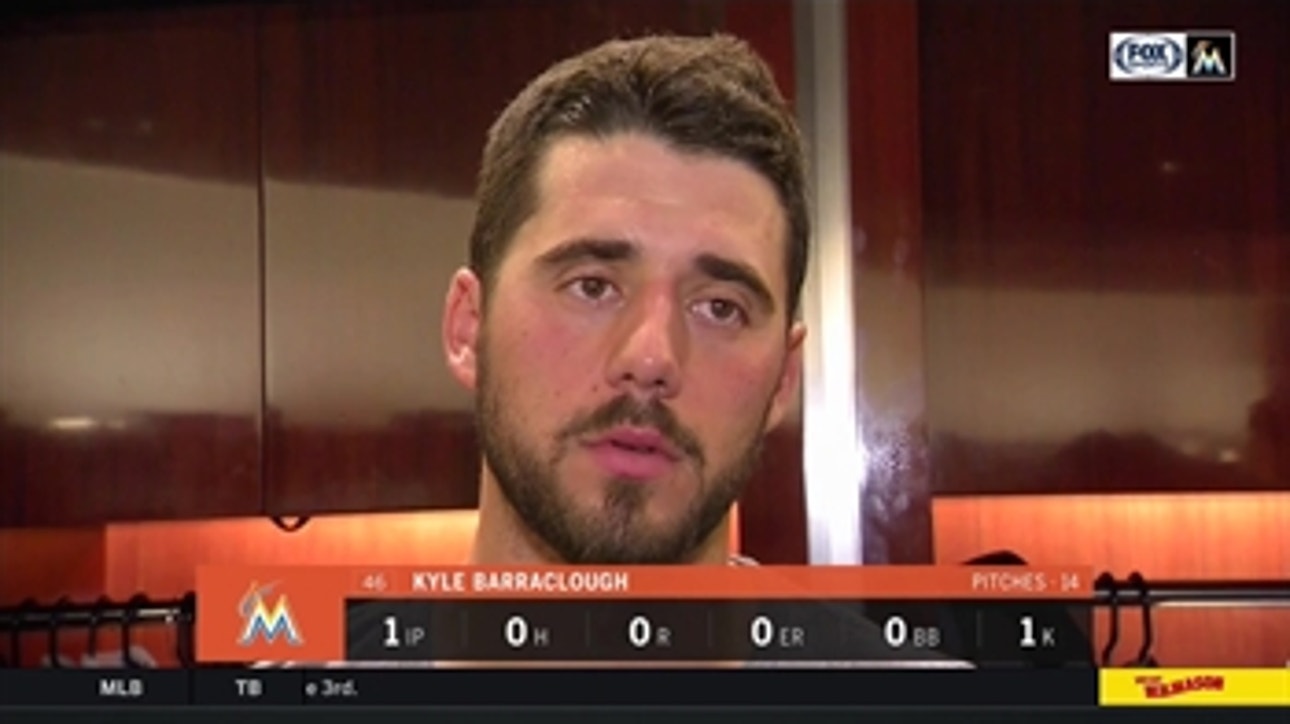 Kyle Barraclough on Marlins' stout defense, win over Giants