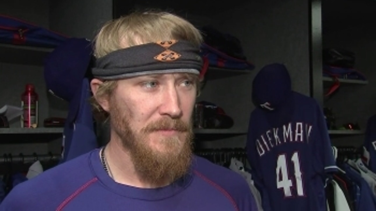 Jake Diekman talks some ping-pong competition