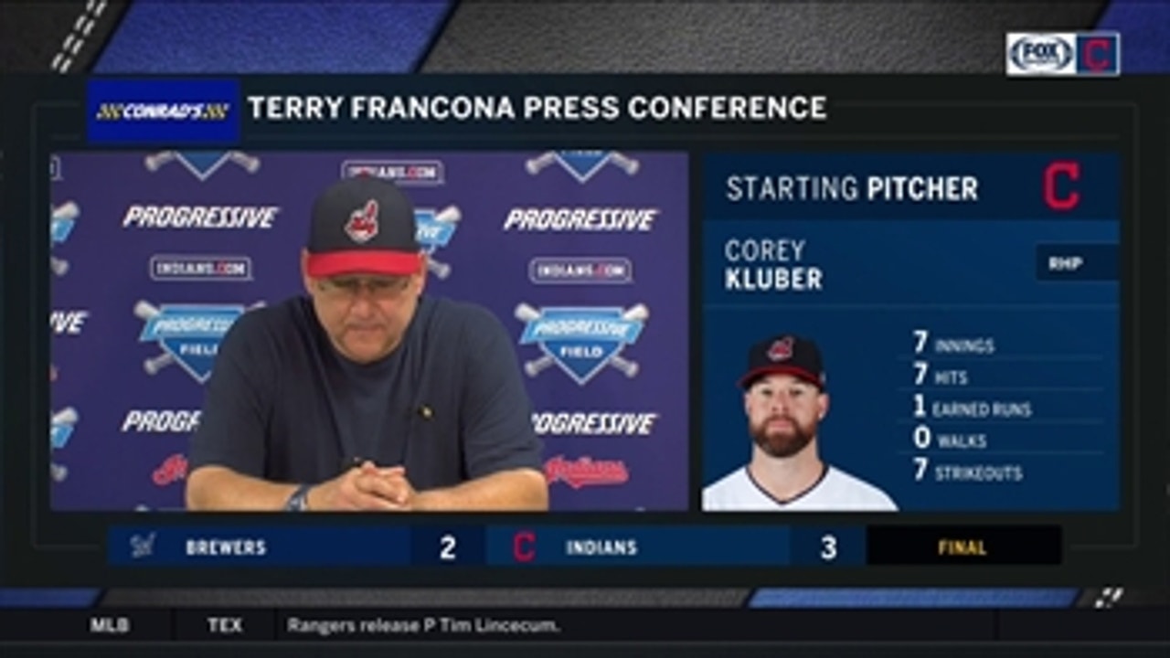 Terry Francona sees Kluber's command taking over