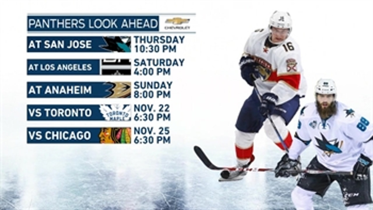 Panthers begin three-game Western Conference-road trip in San Jose