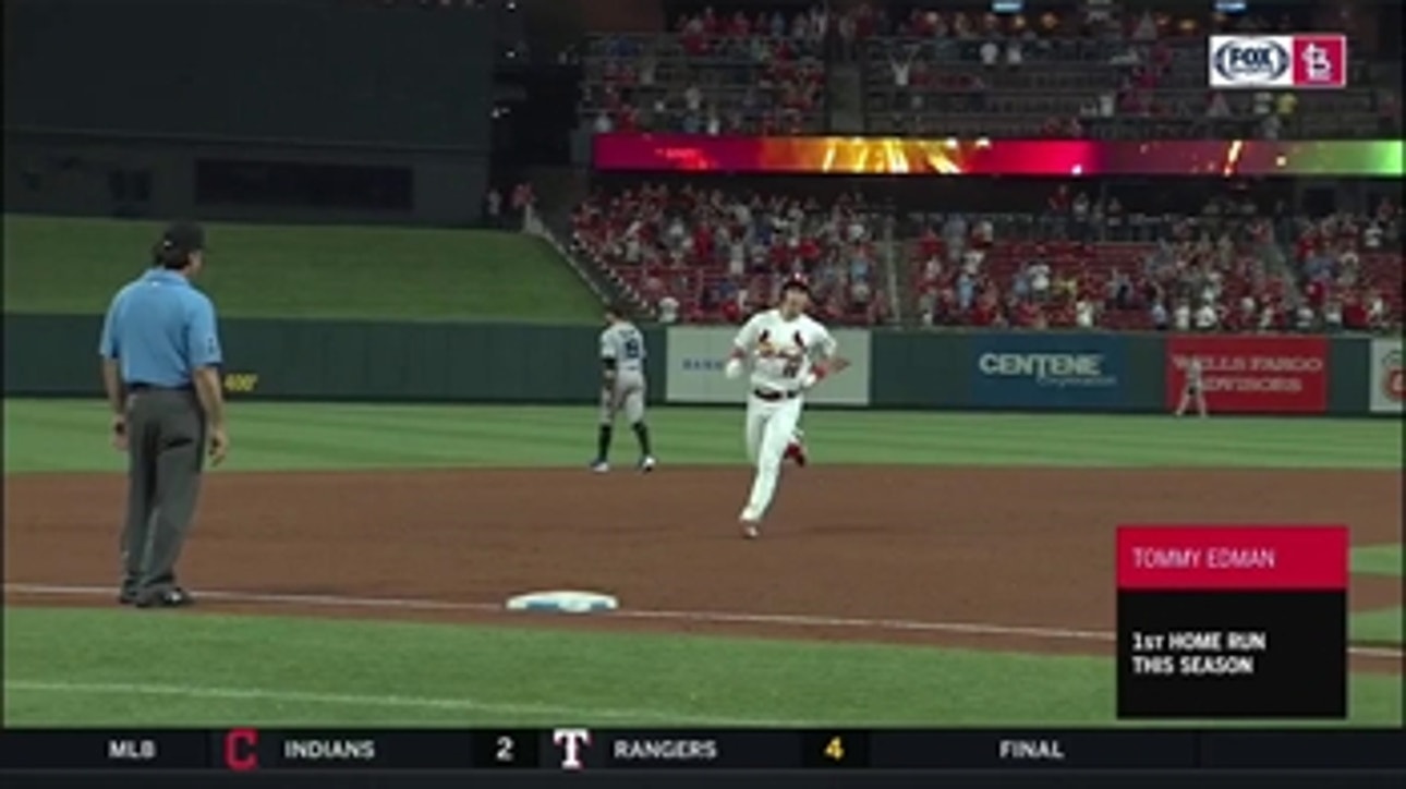 WATCH: Tommy Edman's first MLB homer ties the game in the eighth inning