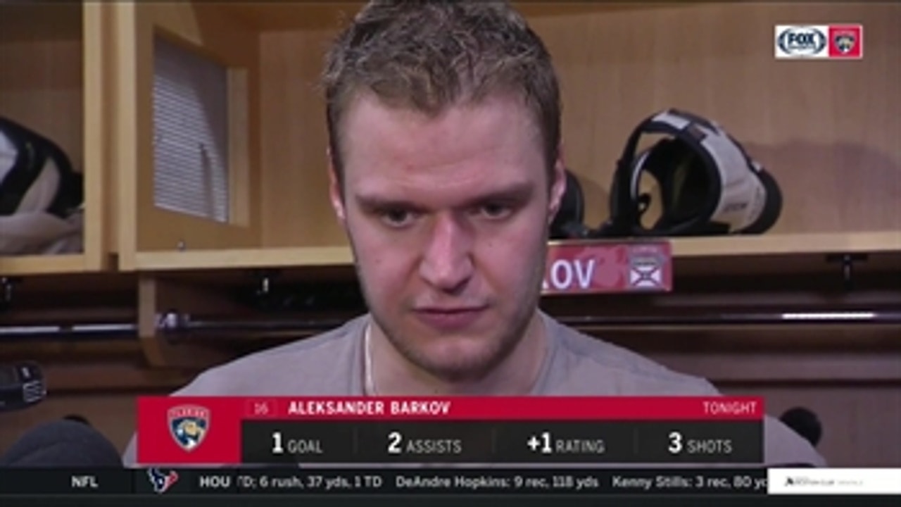 Aleksander Barkov talks the win, accomplishment of linemate Jonathan Huberdeau