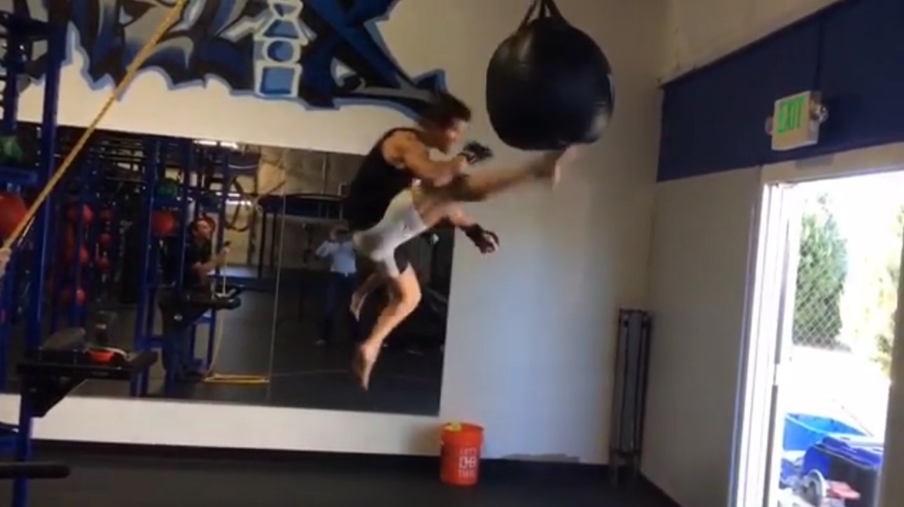 UFC fighter Sage Northcutt shows off serious ups with ridiculous kick