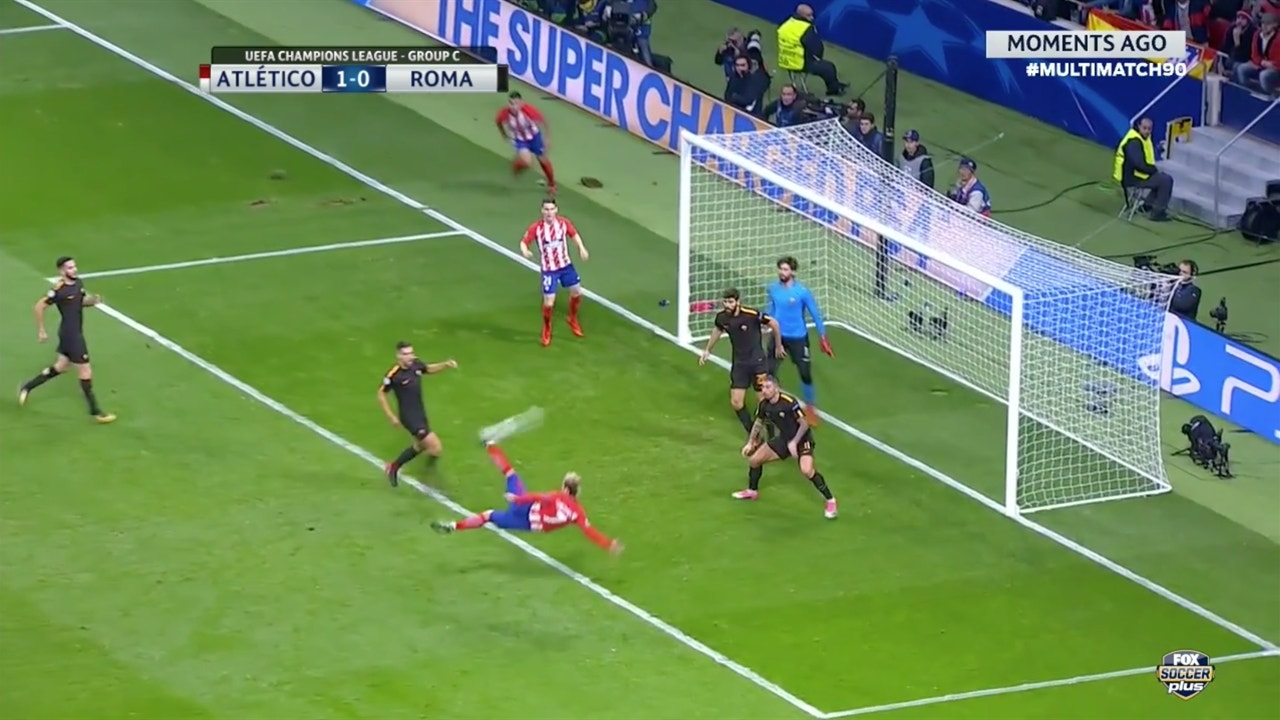 Antoine Griezmann scores great overhead goal vs. Roma 2017 18 UEFA Champions League Highlights