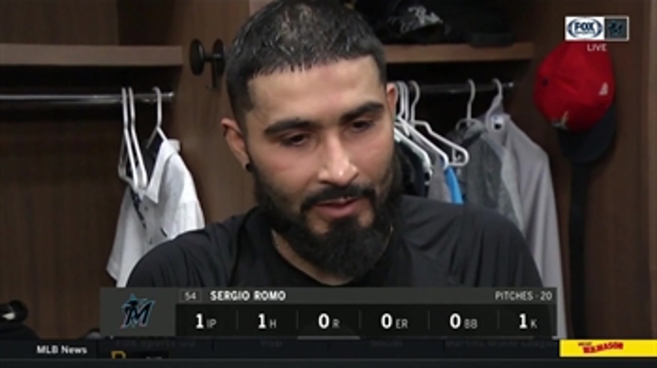 Sergio Romo reflects on 16th save this season: 'To get a win in a place like this...it's a good feeling.'