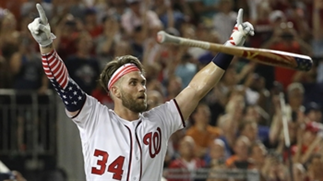 Nick Wright reacts to Bryce Harper's HR derby win