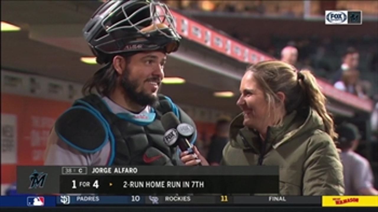 Jorge Alfaro recaps clutch 2-run home run that sparked Marlins' offense