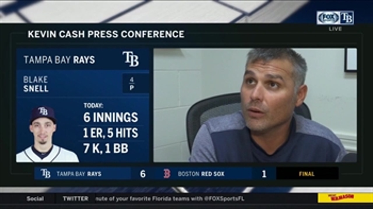 Kevin Cash breaks down Blake Snell's outing, how Rays took 3 out of 4 from Red Sox in Boston