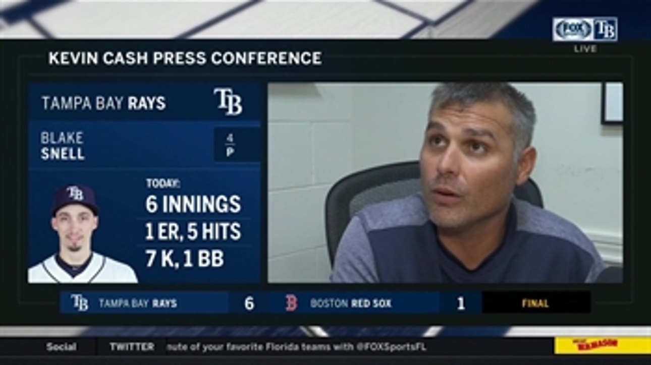 Kevin Cash breaks down Blake Snell's outing, how Rays took 3 out of 4 from Red Sox in Boston