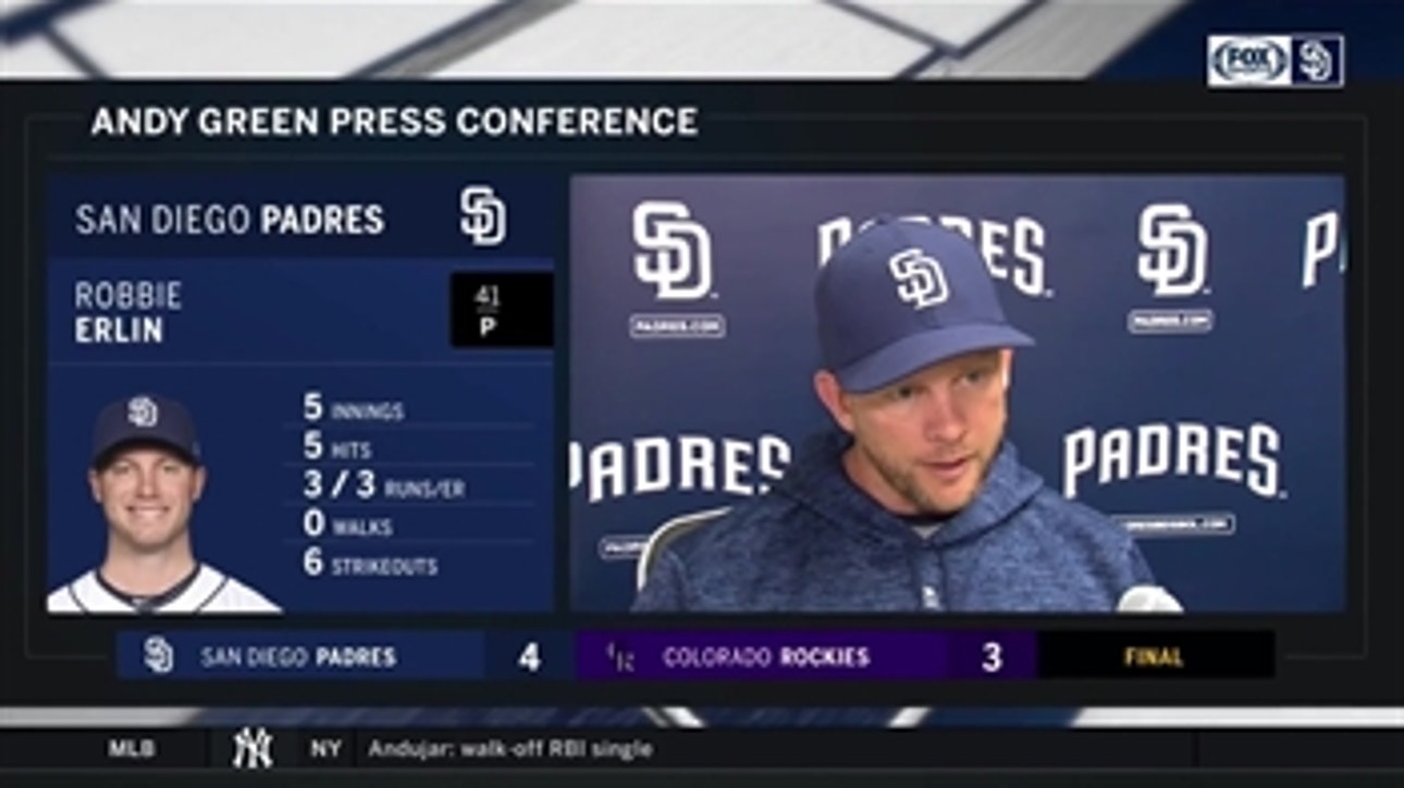 Andy Green talks about Robbie Erlin, Eric Hosmer after 4-3 win