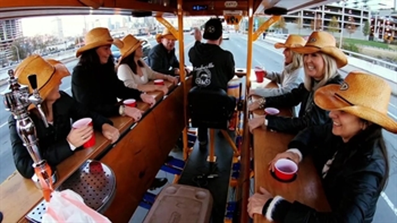 All aboard Nashville's pedal tavern with moms of the Anaheim Ducks