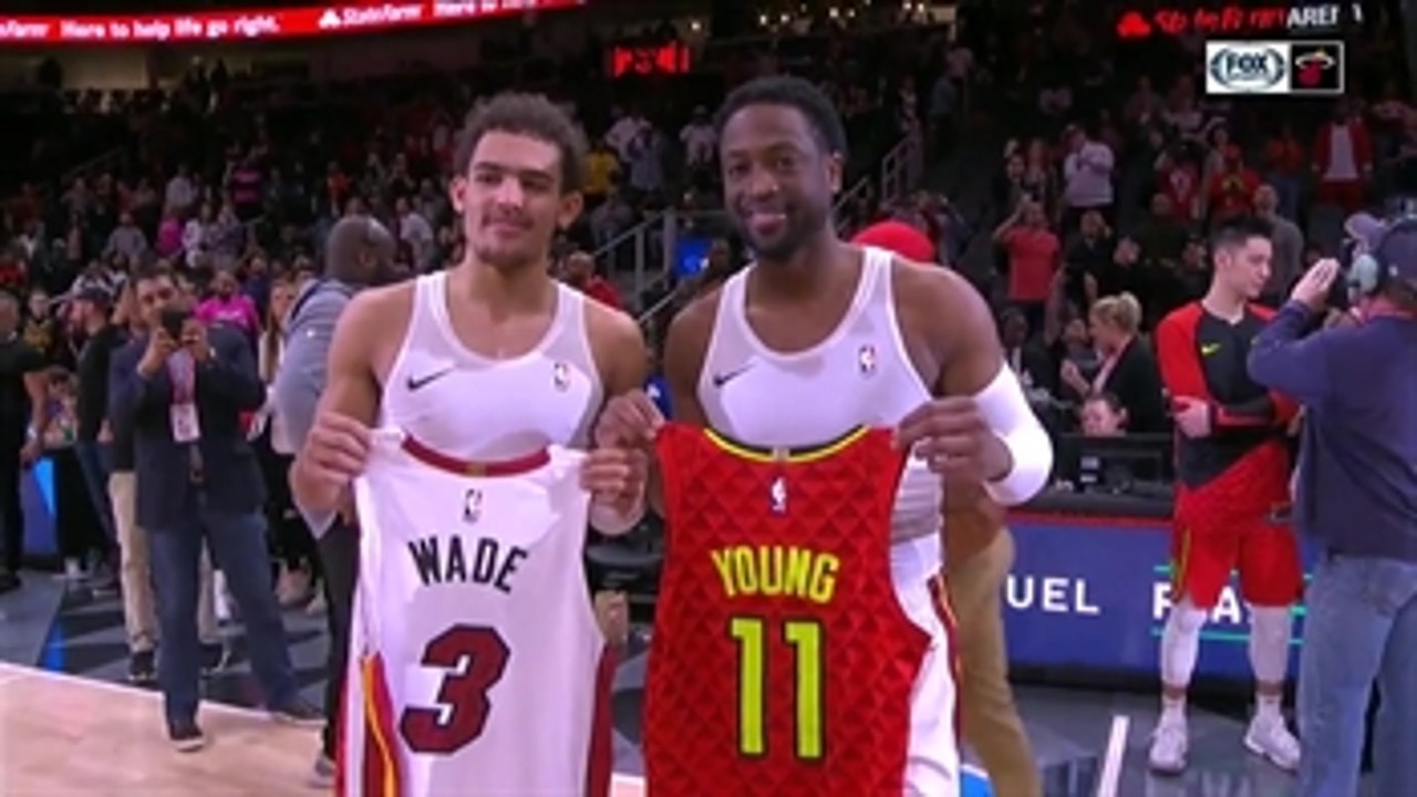 One Last Dance: Dwyane Wade and Trae Young swap jerseys in Atlanta